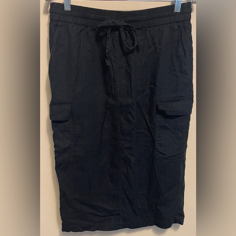 a new day black / draw string pull on / Pencil Skirt with 4 Pockets